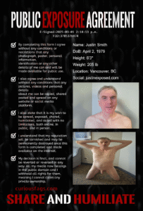 Public Exposure Agreement-PEA of an exposed fag.
